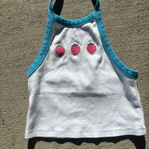 Forever 21 Teal and White Tank Top